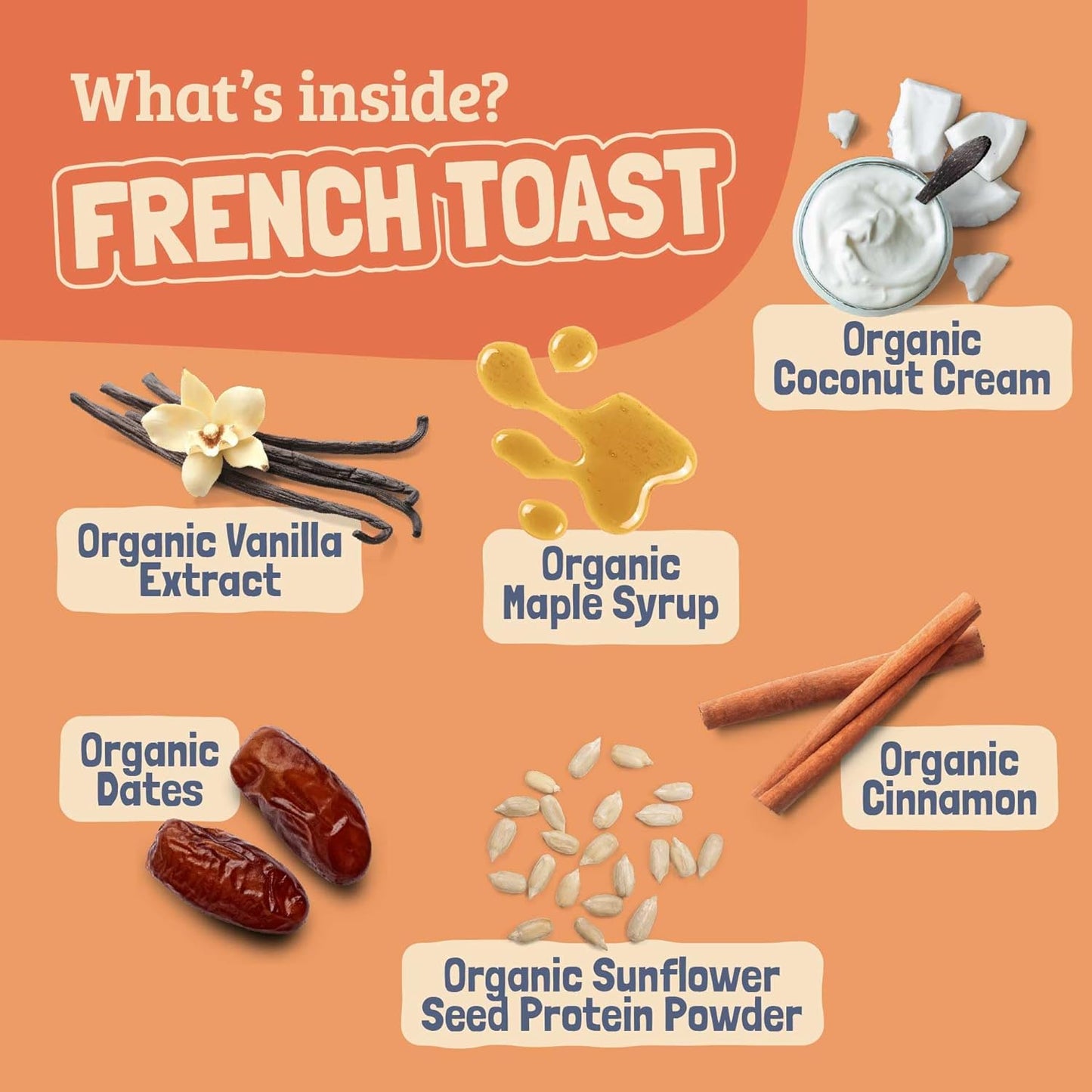 Skout Organic French Toast Frenzy Kids Snack Bars (18 Pack) | Organic Kids Snack Bars | Plant-Based Nutrition | Vegan | Gluten, Dairy, Grain, Peanut, Tree Nut & Soy Free