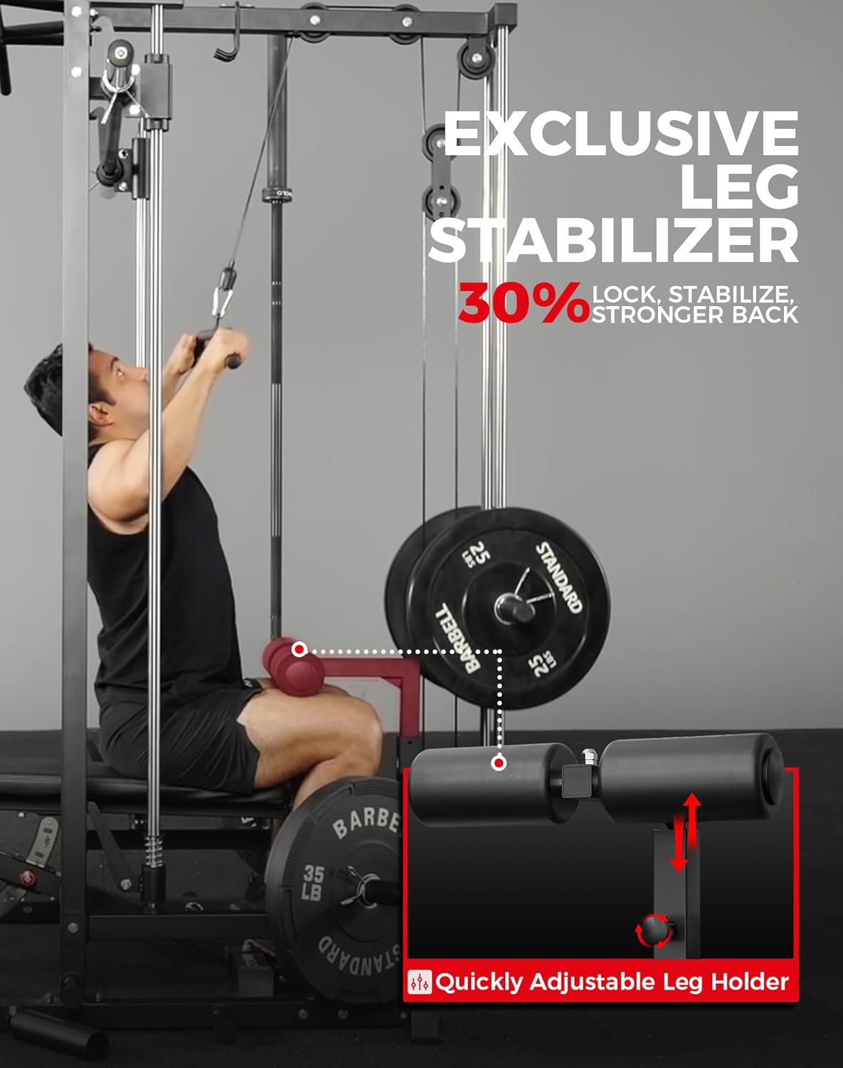 Mikolo Smith Machine Home Gym Power Cage (1:1 Ratio Strength Trainer) (Space Saving Design) (with 8 Free Attachments) Squat Rack for Full Body Training