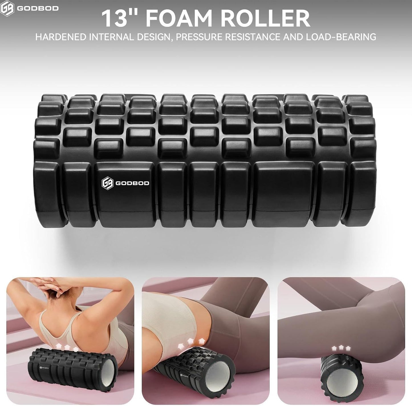 Deep Tissue Foam Roller - High-Density Muscle Massage Roller for Recovery, Pain Relief, Trigger Point, and Myofascial Release - Ideal for Athletes, Gym, and Physical Therapy - 13" x 5"
