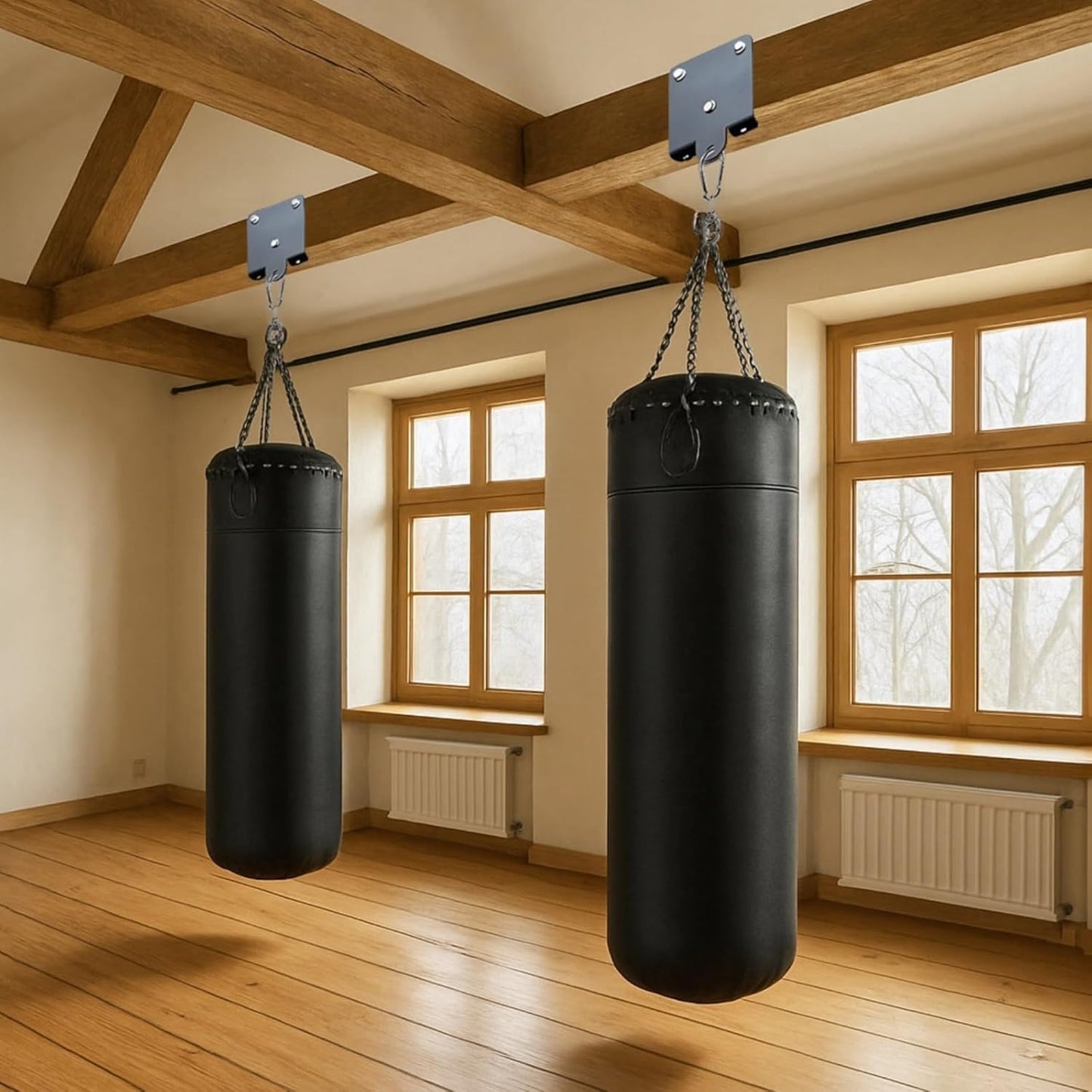 Punching Bag Hanger Ceiling Mount, Heavy Duty Boxing Bag Ceiling Mount with 360° Rotating Hook, Steel Construction, Beam Mount Hook for Home Gym Boxing Training