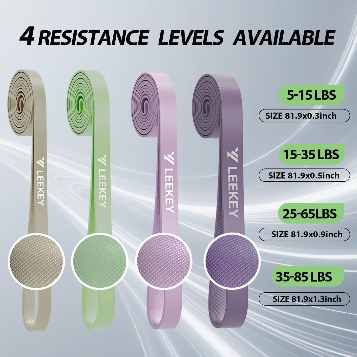 LEEKEY Resistance Bands Set for Pull-Up Assistance & Full-Body Training, Multi-Level Exercise Bands with Bag for Home Workouts, Physical Therapy, Strength Training (Men/Women)