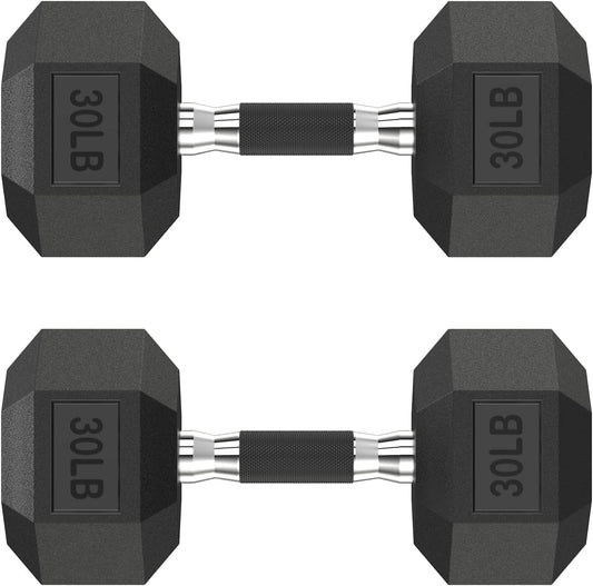 Hex Dumbbell Set 2.5-400 lb, Rubber Encased Exercise & Fitness Dumbbells, Weights Dumbbells Set of 2, Hand Weight for Strength Training