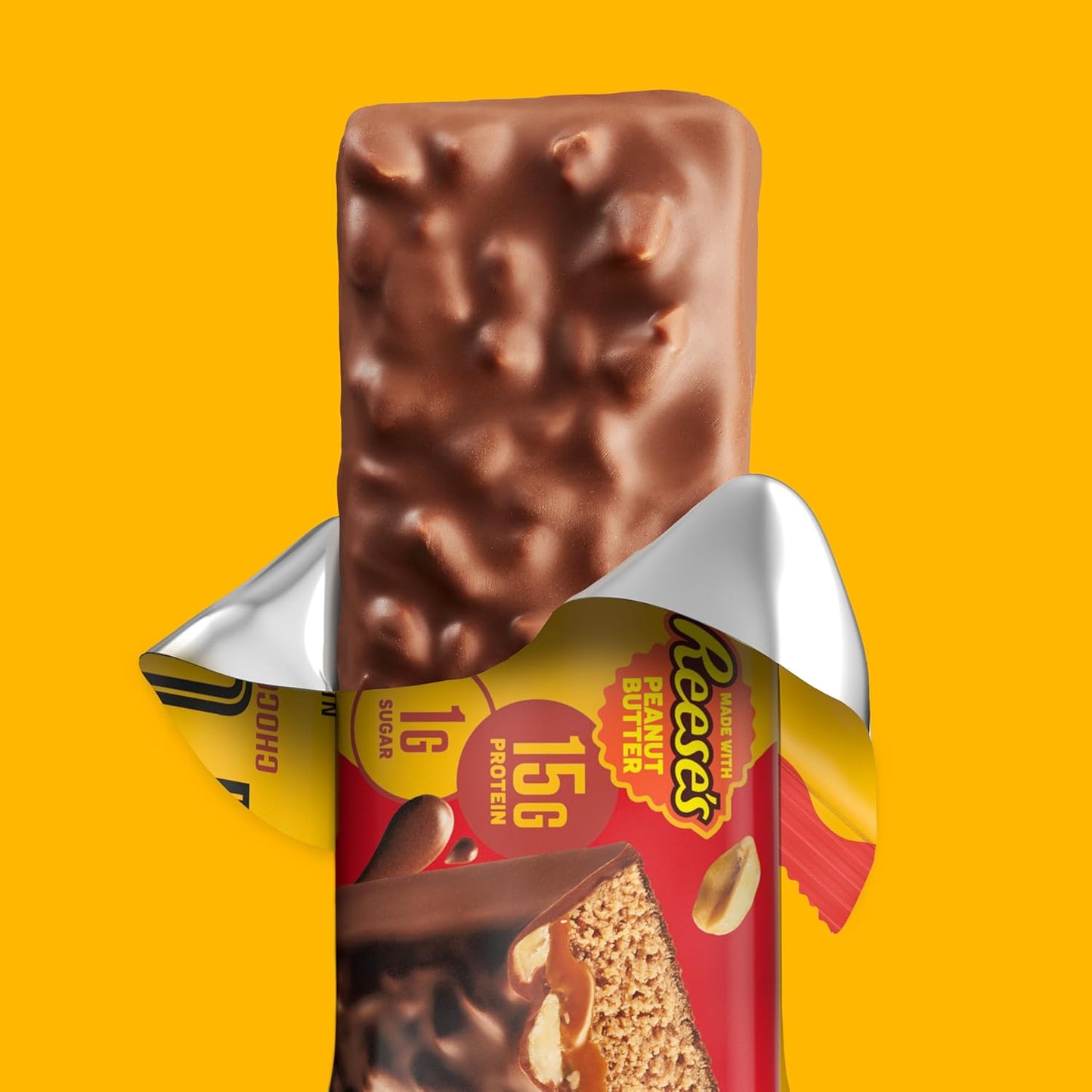 FULFIL Chocolate Peanut Butter Flavored Protein Bar Made with REESE's Peanut Butter, Gluten Free with 15g Protein, Pantry Staples, 12 Count