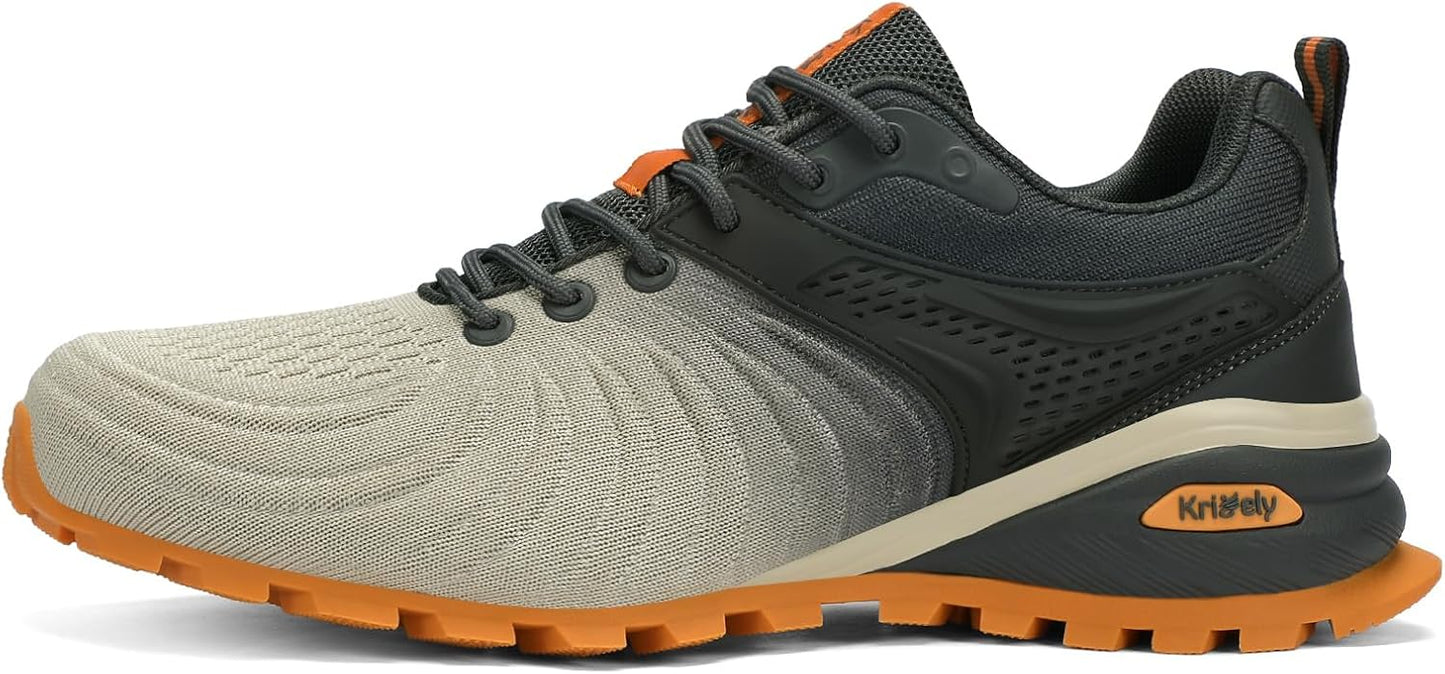 Kricely Men's Walking Shoes Breathable Lightweight Fashion Sneakers Non Slip Sport Gym Jogging Trail Running Shoes