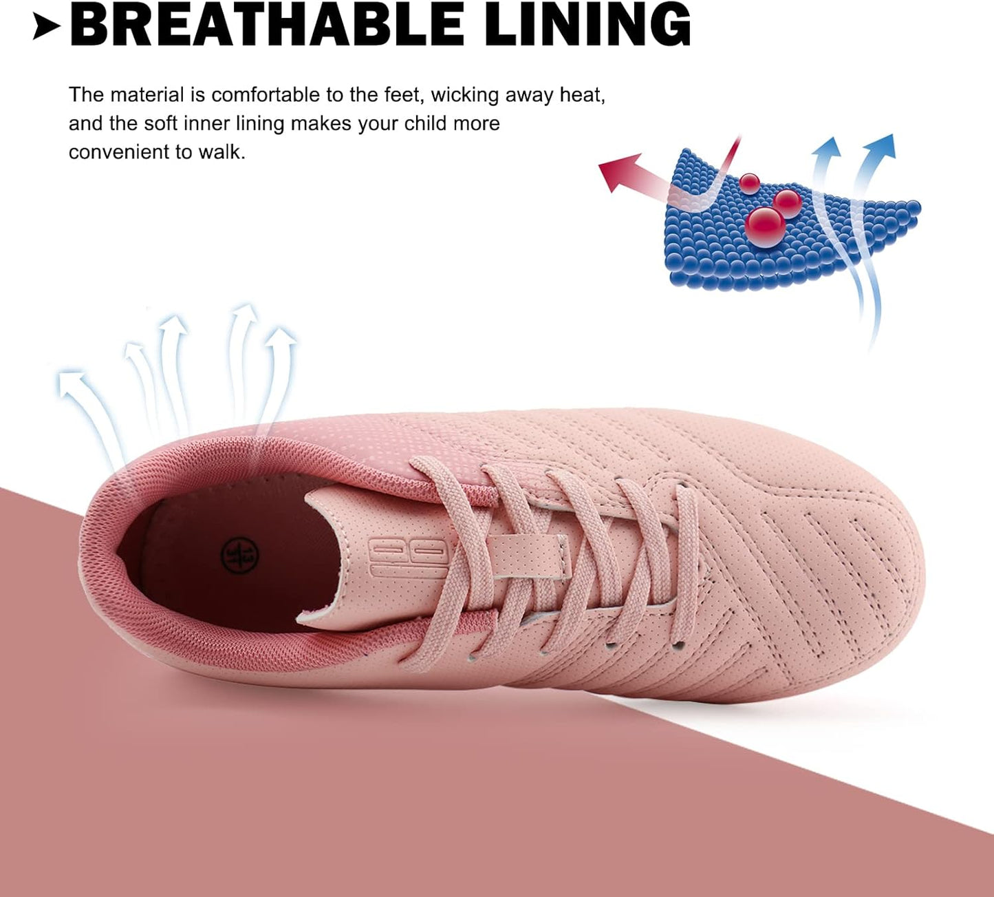 brooman Kids Soccer Cleats Boys Girls Athletic Outdoor Football Shoes