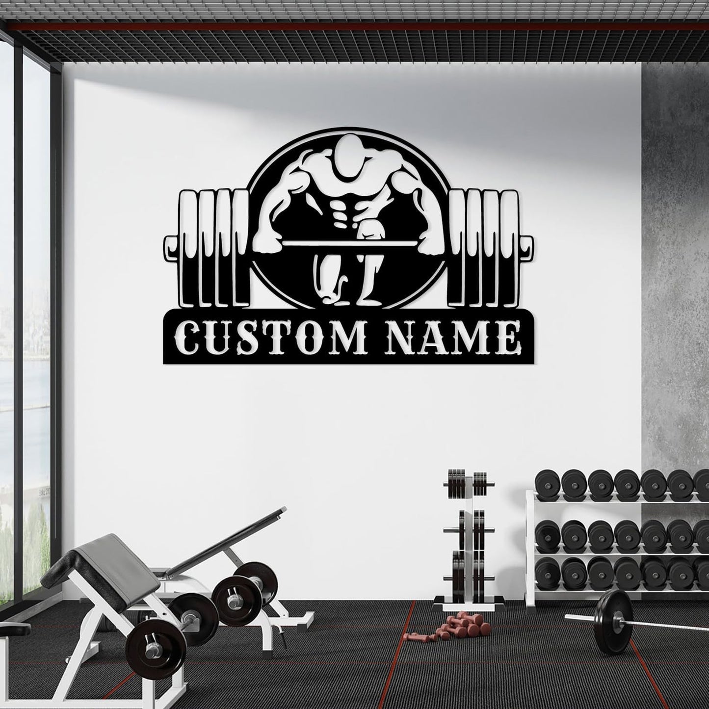 Customized Metal Gym Name Sign, Personalized Sports Room Wall Art,Metal Gym Sign,Unique Fitness Wall Sign, Gym Lovers Unique Gift, Gym Wall Art,Training Center Sign (Style-14)