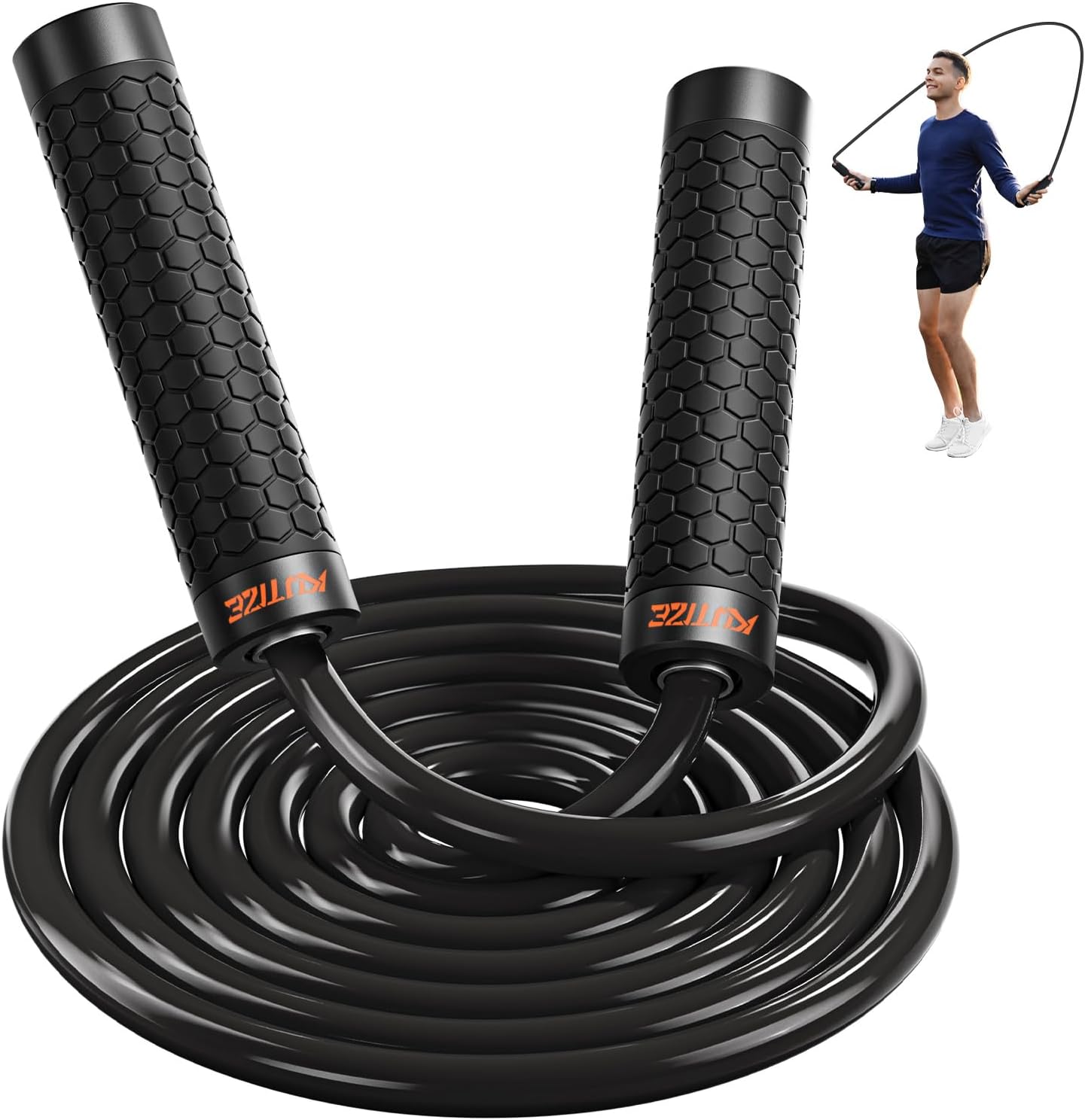 Jump Rope, Weighted Jump Rope for Men Women, Adjustable 1lb Heavy Skipping Ropes, Suitable for Boxing, Cardio, Home Fitness, Training Muscle, Home Gym Workout Equipment for Full Body Exercise