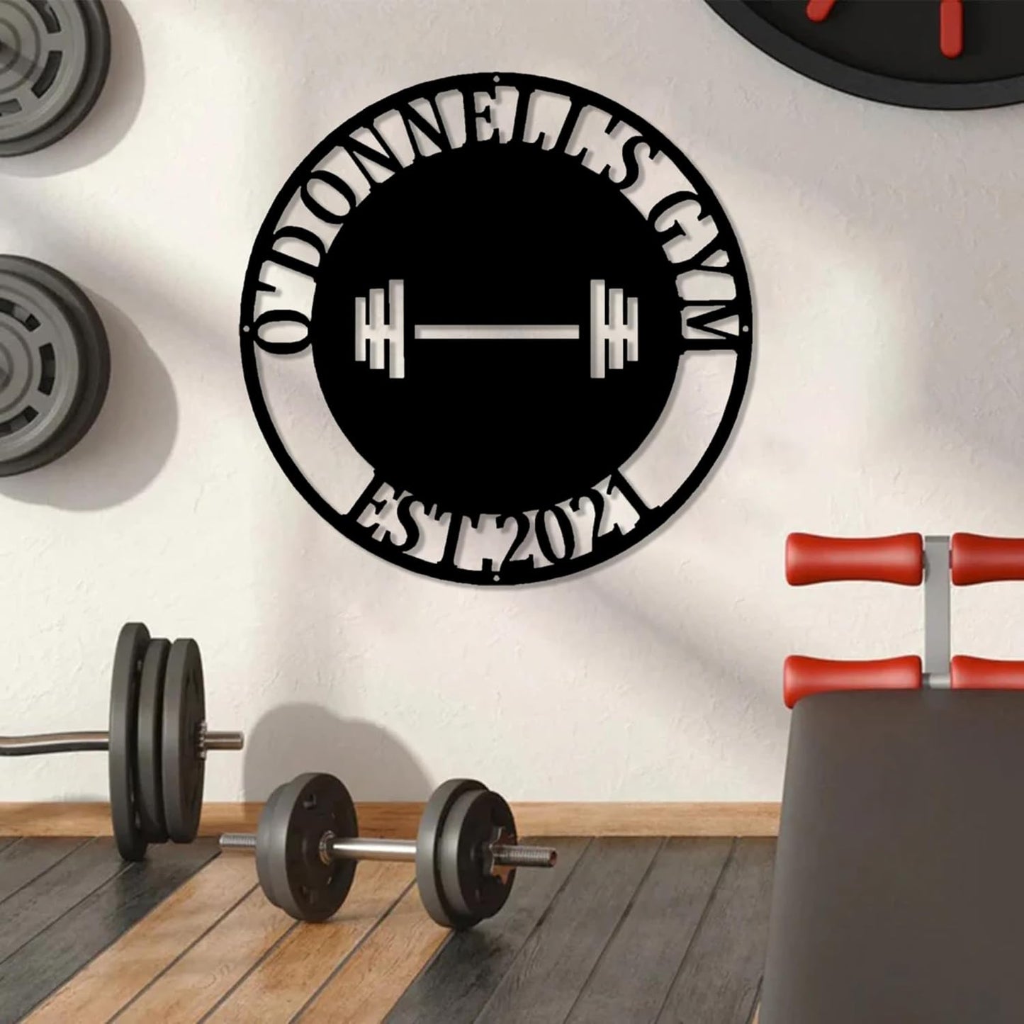 Luxury Personalized Home Gym Metal Sign, Gym Decor, Workout Room Sign