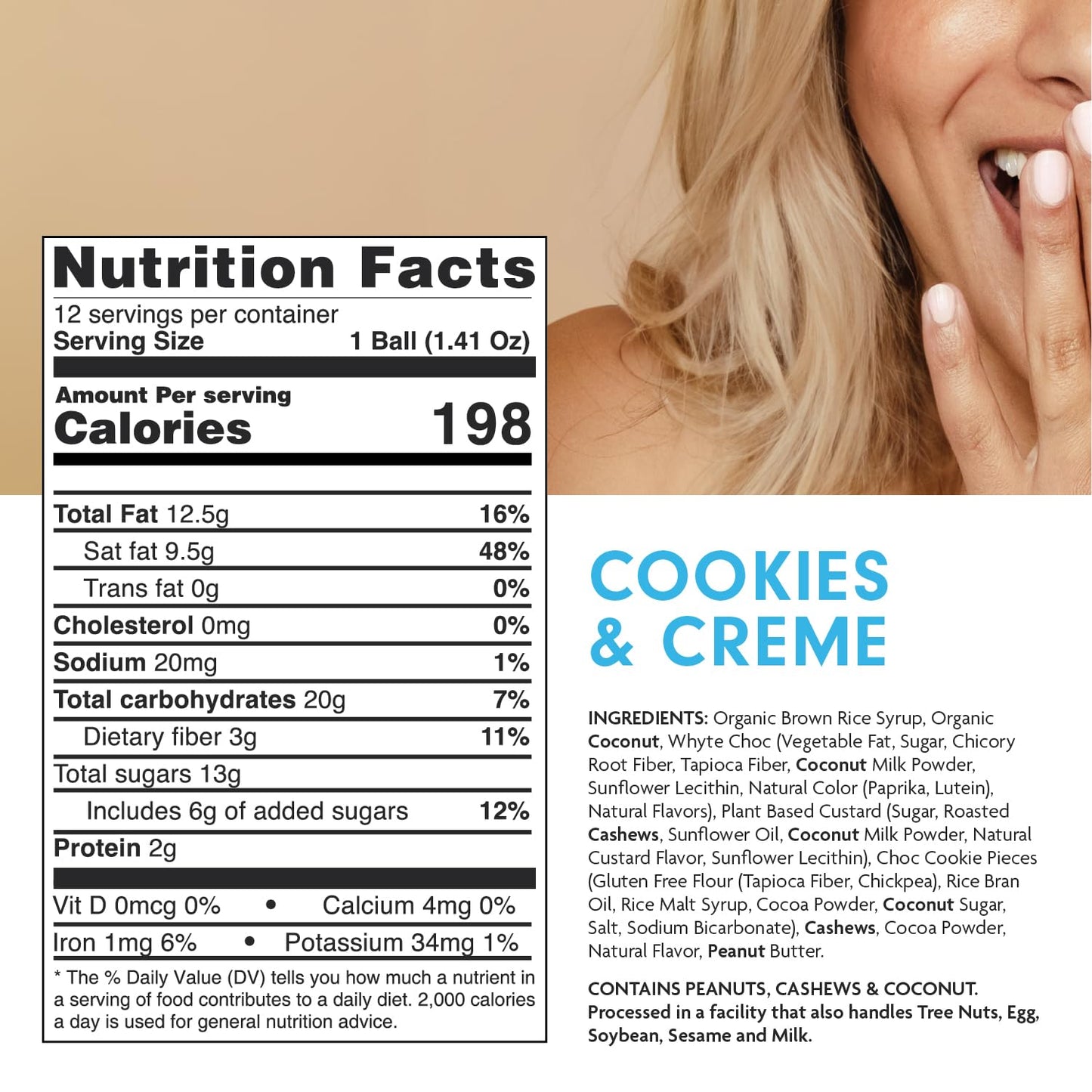 Health Lab - Cookie Dough Custard Filled Balls 480g (12 x 40g)