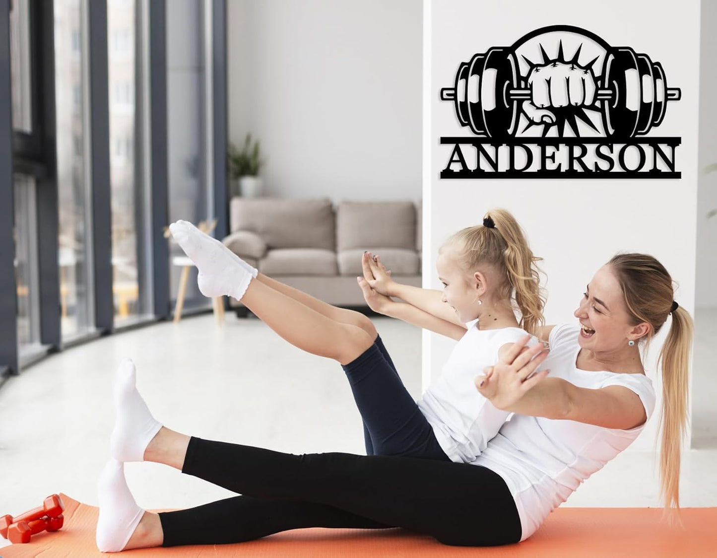 Personalized Last Name Sign for Home, Home Gym Sign, Fitness Name Signs, Custom Gym Metal Signs, Gift for Dad, Birthday Gift