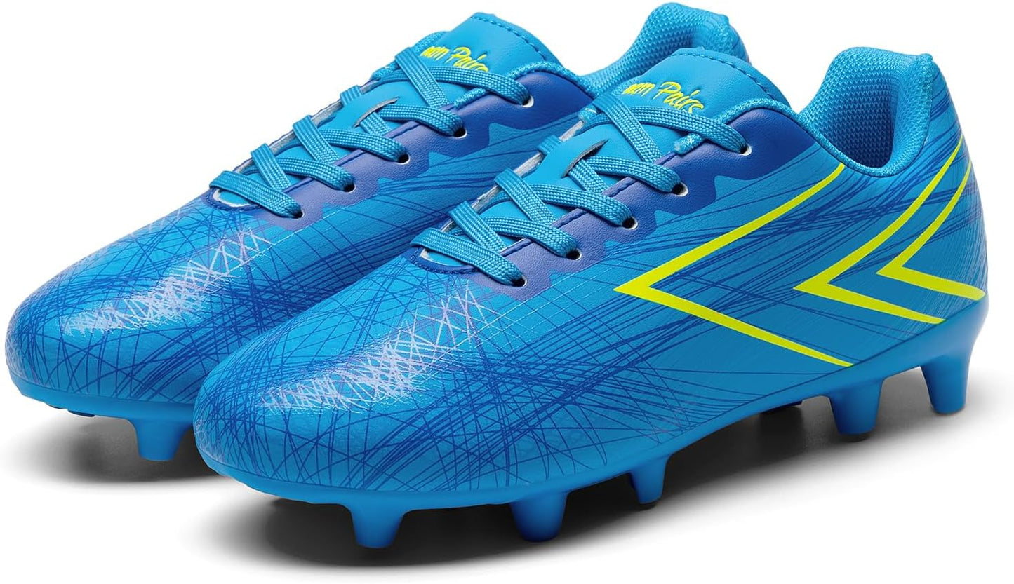 DREAM PAIRS Boys Girls Soccer Cleats Kids Youth Firm Ground Football Shoes for Little/Big Kid