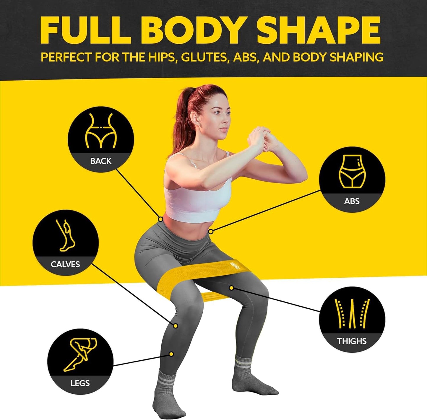 Fabric Resistance Bands for Legs - Workout Bands Resistance Bands for Men and Women - Booty Bands for Working Out - Exercise Bands Resistance Bands Set - Elastic Bands for Exercise