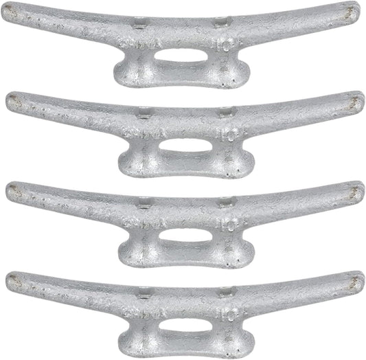 MarineNow Hot-Dipped Galvanized Iron Dock Cleat – Choose Size: 4", 6", 8", 10", 12", 14" – Heavy-Duty Boat Cleats for Dock Lines – Available in Single or Bulk Multi-Packs