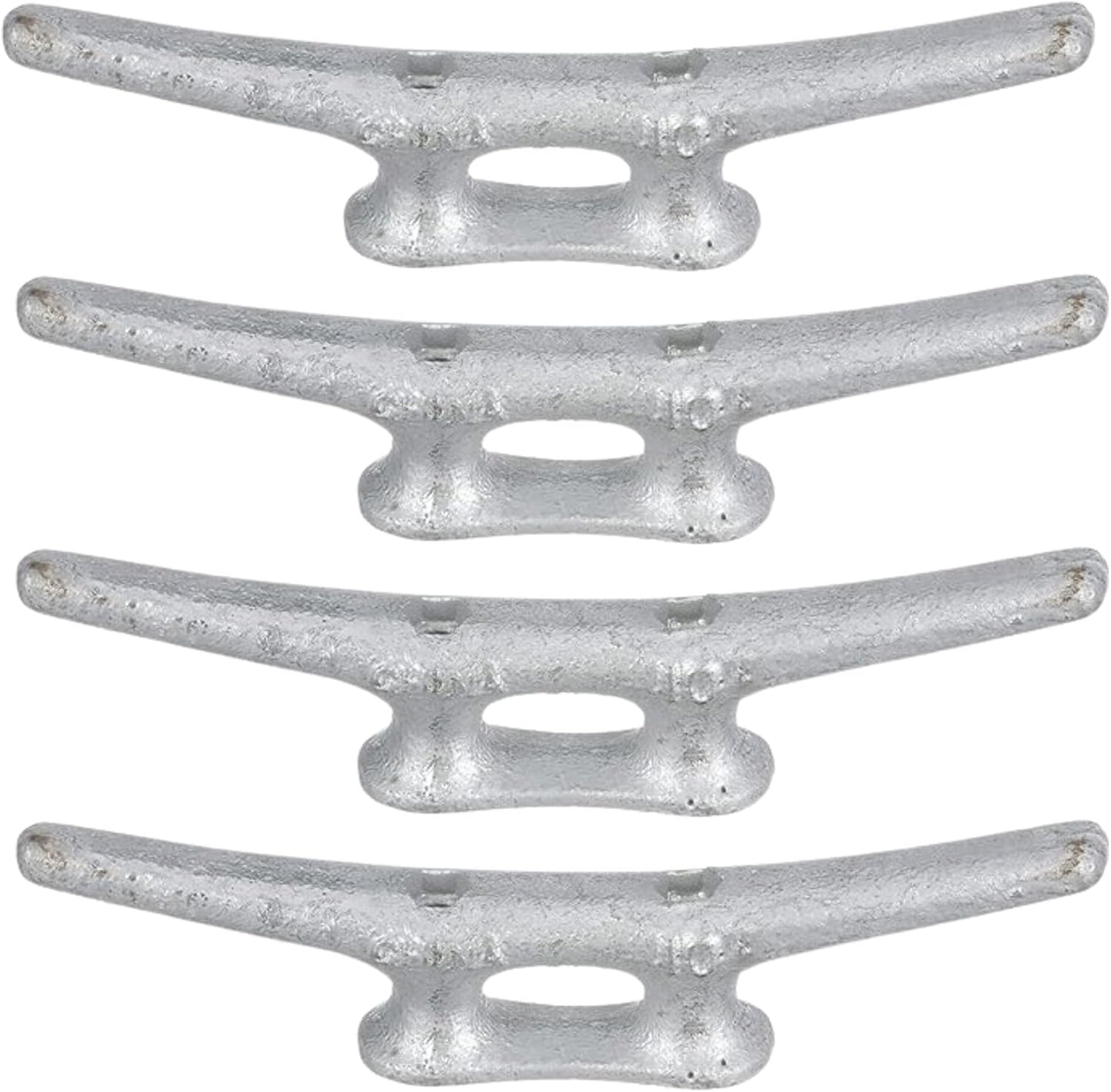 MarineNow Hot-Dipped Galvanized Iron Dock Cleat – Choose Size: 4", 6", 8", 10", 12", 14" – Heavy-Duty Boat Cleats for Dock Lines – Available in Single or Bulk Multi-Packs