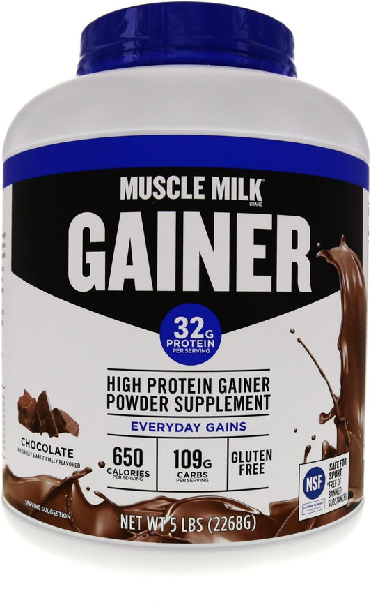 Muscle Milk Gainer Protein Powder, Chocolate, 32g Protein, 5 Pound