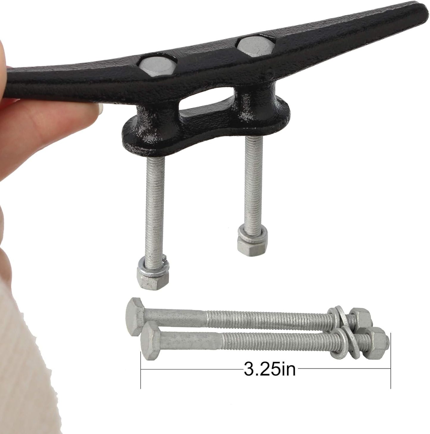 Dock Cleats 6/8/10 inch With Hardware,Electrophoretic Coated Black Boat Cleat Dock Boat Cleats,Rope Cleat Boat Dock Cleats Ideal for Boat Docks, Decks, Piers for Tying up Boats (2,4,6,8,12 Pack)