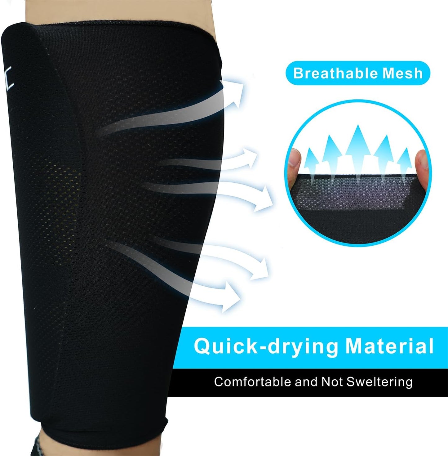 Shin Guards - Soccer Shin Guards with Cushion Protection for Kids/Adults