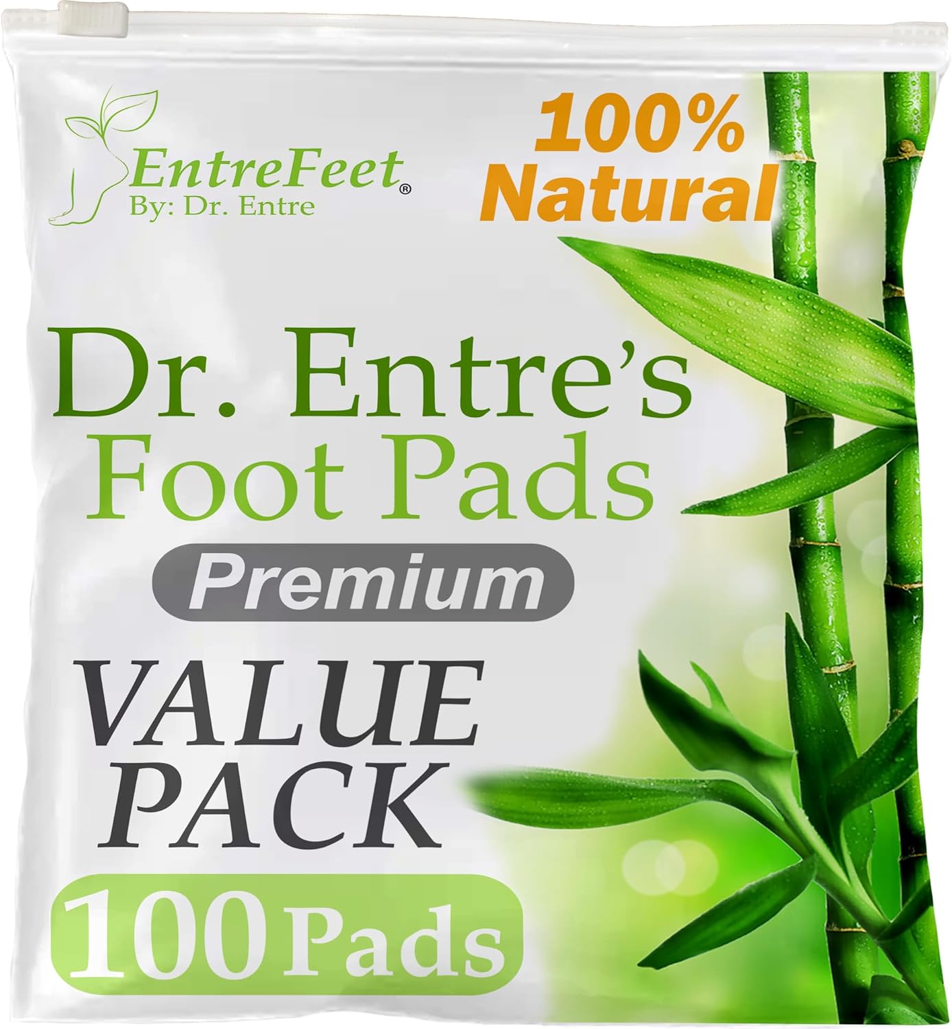 Dr. Entre's Value Pack Foot Pads: Premium Value Pads to Feel Better, Sleep Better & Relieve Stress | 100 Pack of Effective & Natural Foot Patches
