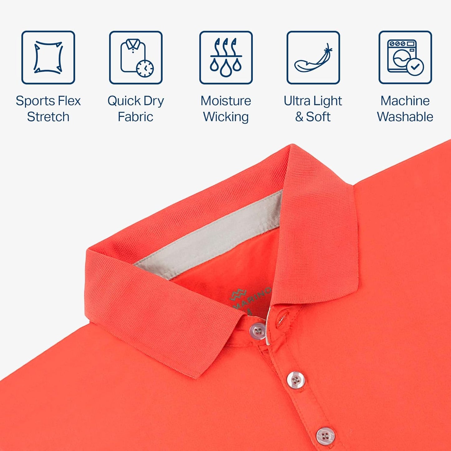 Mio Marino Golf Polo Shirts for Men - Dry Fit - Ultra-Thin Breathable Fabric