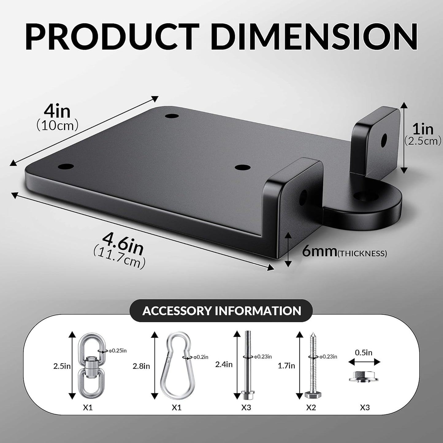 1200lb Heavy Punching Boxing Bag Hanger, 360° Beam Punching Bag Hanger, Rafter Heavy Bag Mount Hook, Punching Bag Mounting Bracket, Rotation Wall Ceiling Mount Bracket for Muay Thai Yoga Swing Hammock