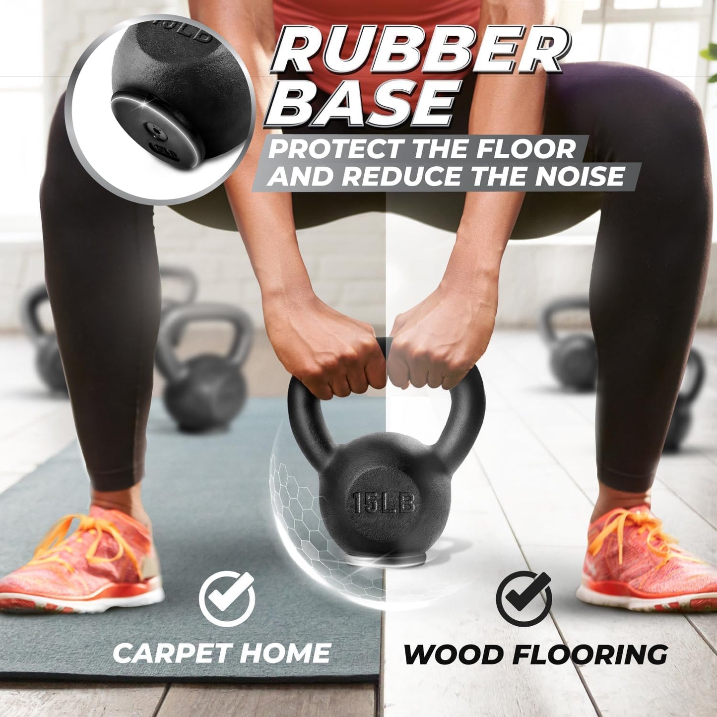 Yes4All 5-80 lbs Cast Iron Kettlebell for Dumbbell Weights Exercises, Gym, Full Body Home Workout Equipment, Push up, Grip and Strength Training