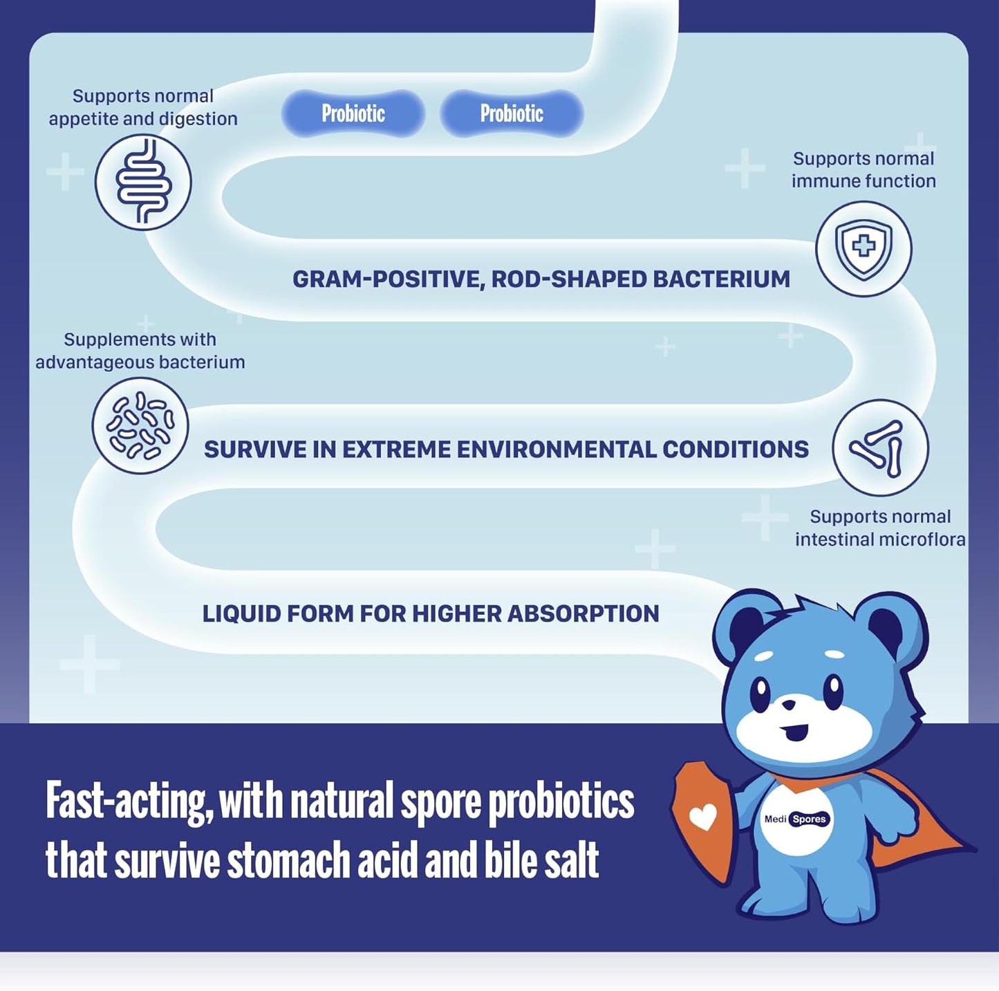 Biota Probiotic Drinks for Digestive Health & Immune Support,Fast Acting Support Stomach Constipation, Digestive Daily Probiotic for Adults, Kids, Gluten, Sugar Free & Non-GMO, 60 Servings