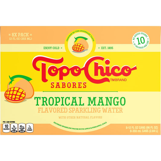 Topo Chico Sabores Tropical Mango 12oz 8pk