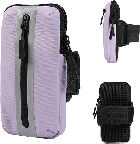 Running Phone Holder Armband, iPhone Arm Bands for Exercise, Running Arm Bands for Cell Phone, Phone Purse Cell Phone Holder for Walking (Purple)