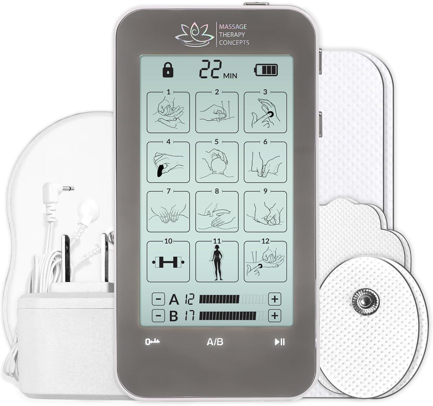 TENS Unit Muscle Stimulator - Non-Invasive EMS Therapy Machine for Neck, Shoulder & Back Pain Relief, Sciatica, Arthritis - Safe & Portable with 12 Modes & 20 Intensity Levels