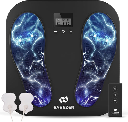 Foot Massager for Neuropathy, Rechargeable TENS EMS Foot Stimulator with 10 Modes 20 Intensities, Feet Circulation Stimulator for Neuropathy, Plantar Fasciitis, Gifts for Mom Dad