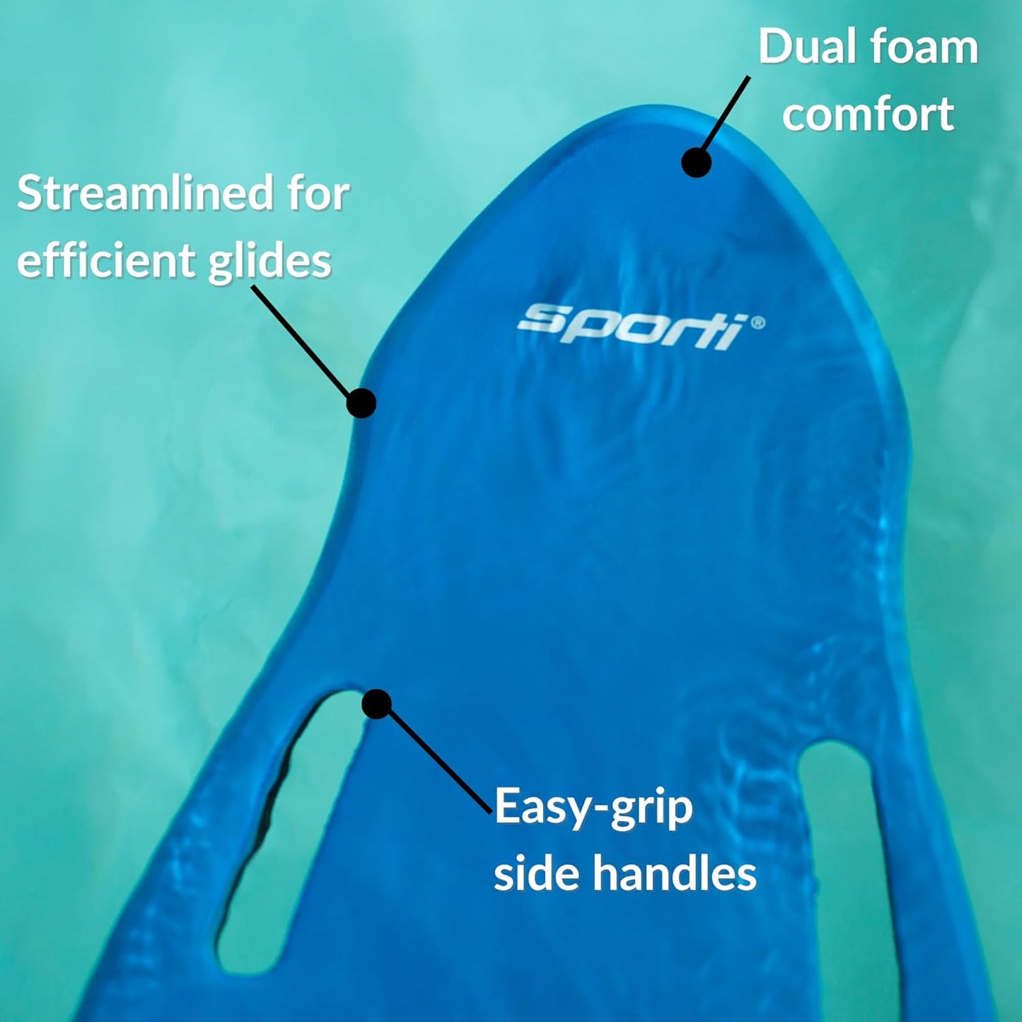 Sporti Adult Kickboard for Swim Training - Swimming Kickboard for Men Women, Water Board for Adult, Swimming Training Aid
