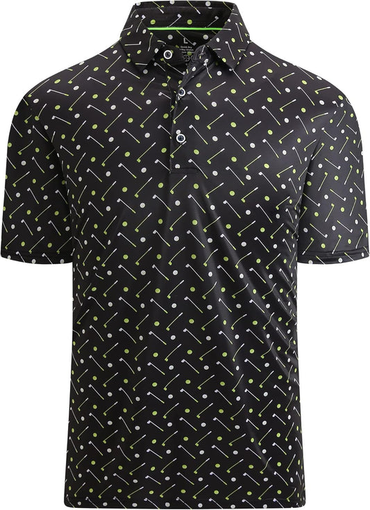 WARHORSEE Golf Polo Shirts for Men Short Sleeve Wrinkle Free 4 Way Stretch Moisture Wicking Performance Collared Tshirts