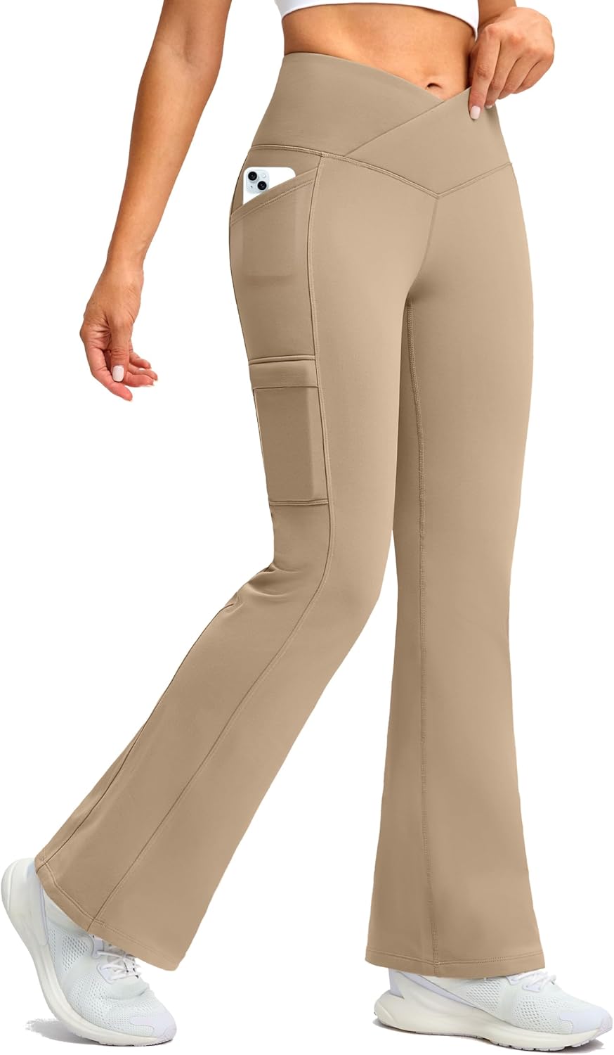 G Gradual Women's Fleece Lined Pants Water Resistant Winter Thermal Flare Leggings Hiking Snow Pants for Women 4 Pockets