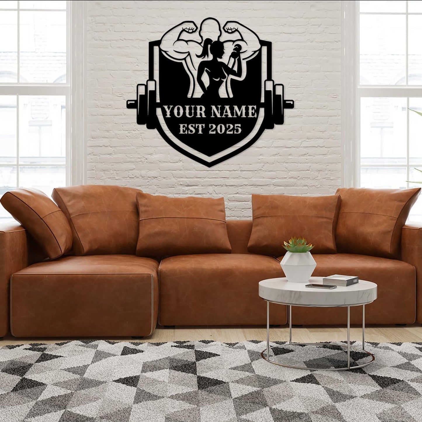 Customized Metal Gym Name Sign, Personalized Sports Room Wall Art,Metal Gym Sign,Unique Fitness Wall Sign, Gym Lovers Unique Gift, Gym Wall Art,Training Center Sign (Style-9)