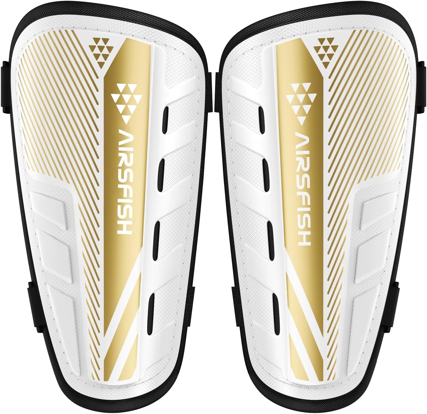 Shin Guards Soccer Kids Youth, CE Certified Airsfish Shin Guard Protection Gear for 2-18 Years Old Boys Girls Teenagers High Impact Resistant Breathable Comfortable 1 Pair 4 Sizes