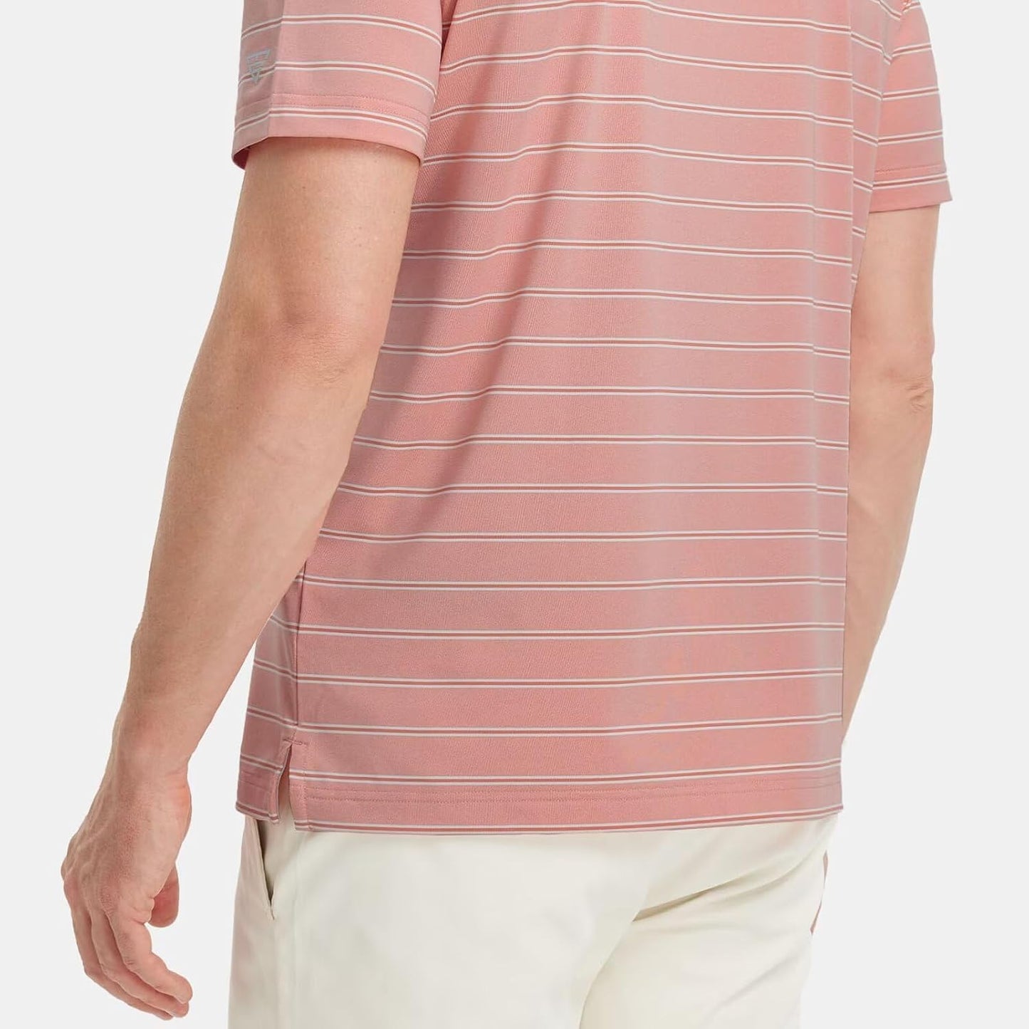 M MAELREG Golf Shirts for Men Moisture Wicking Striped Polo Performance Dry Fit Business Sports Mens Polo Shirts Short Sleeve