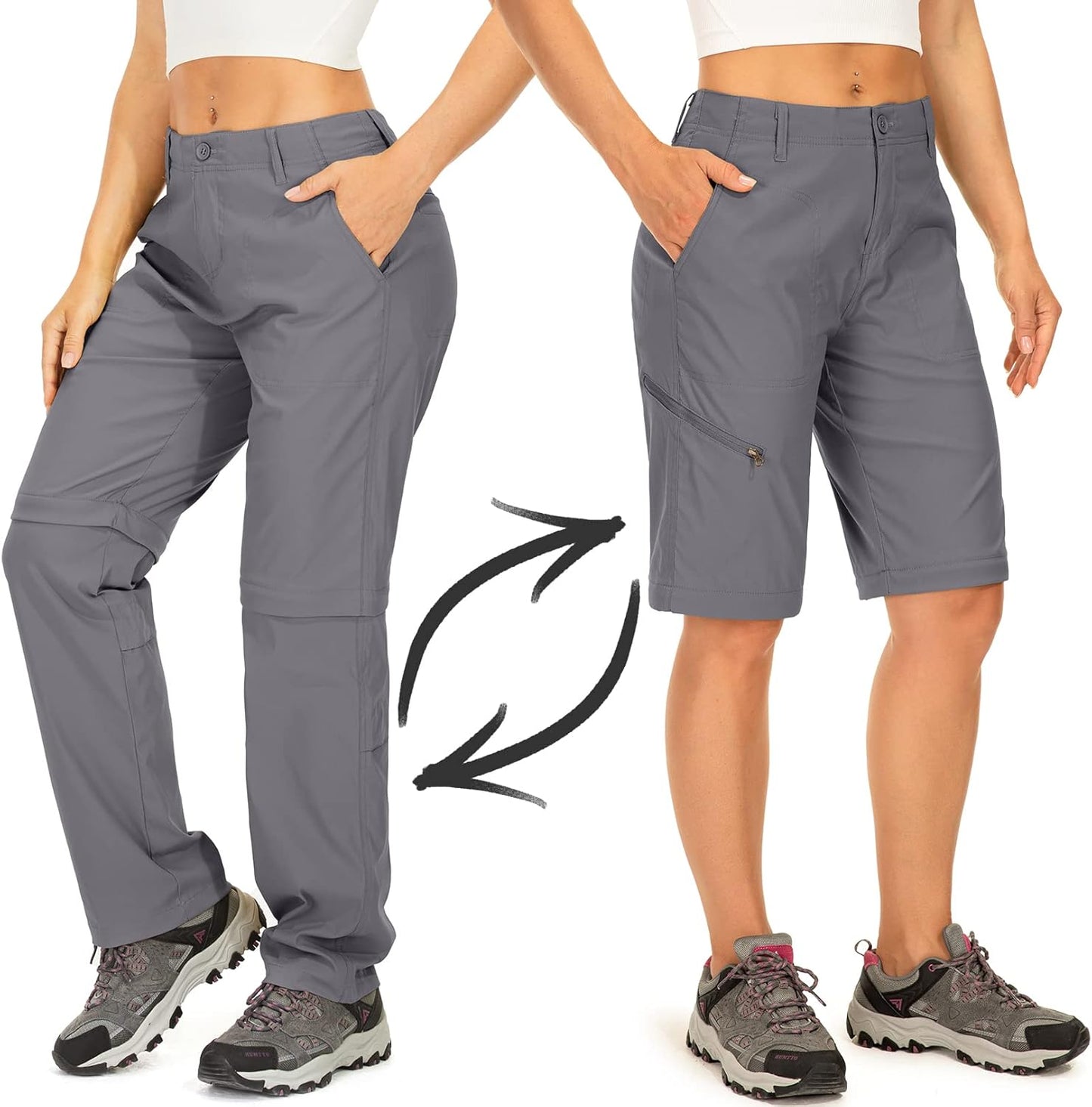 Women's Hiking Pants Convertible Zip Off Lightweight Quick Dry Outdoor Travel Camping Safari fising Pants