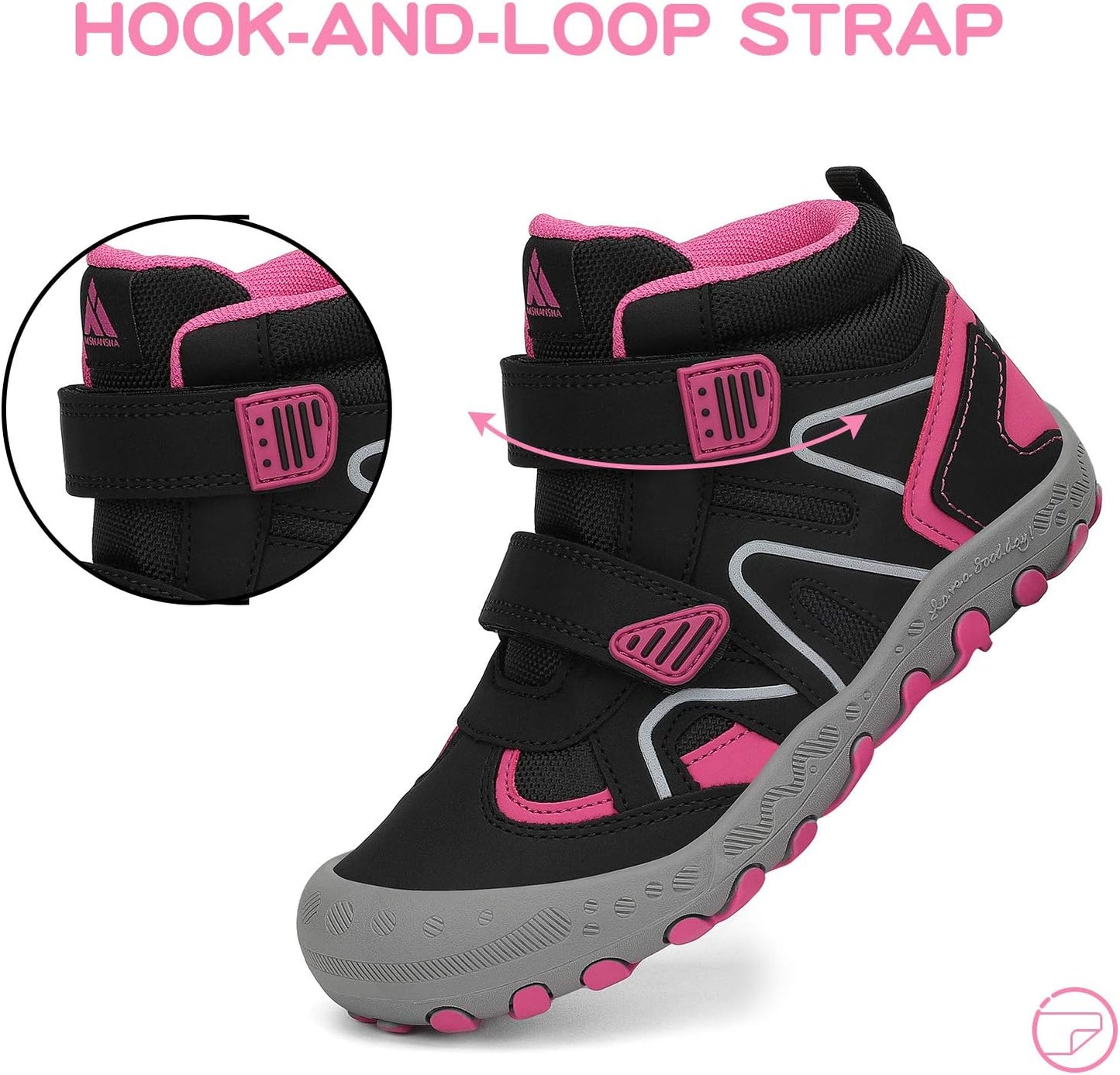 Mishansha Kids Water Resistant Hiking Boots, Boys Girls Anti Collision Anti-Skid Athletic Outdoor Adventure Trekking Shoes