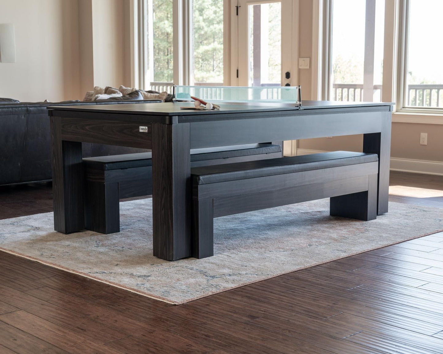 New York Nights 7 Ft Pool Table Set with Benches and Top