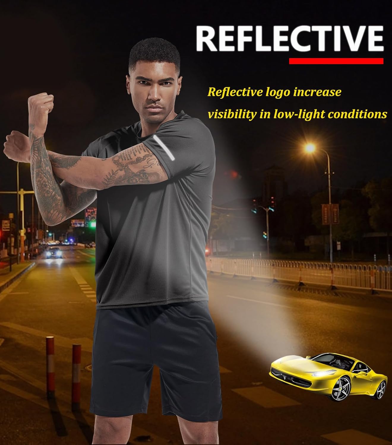Boyzn 1, 3, 5 or 7 Pack Men's Workout Running Shirts, Dry Fit Moisture Wicking T-Shirt, Gym Athletic Short Sleeve Tee Shirts
