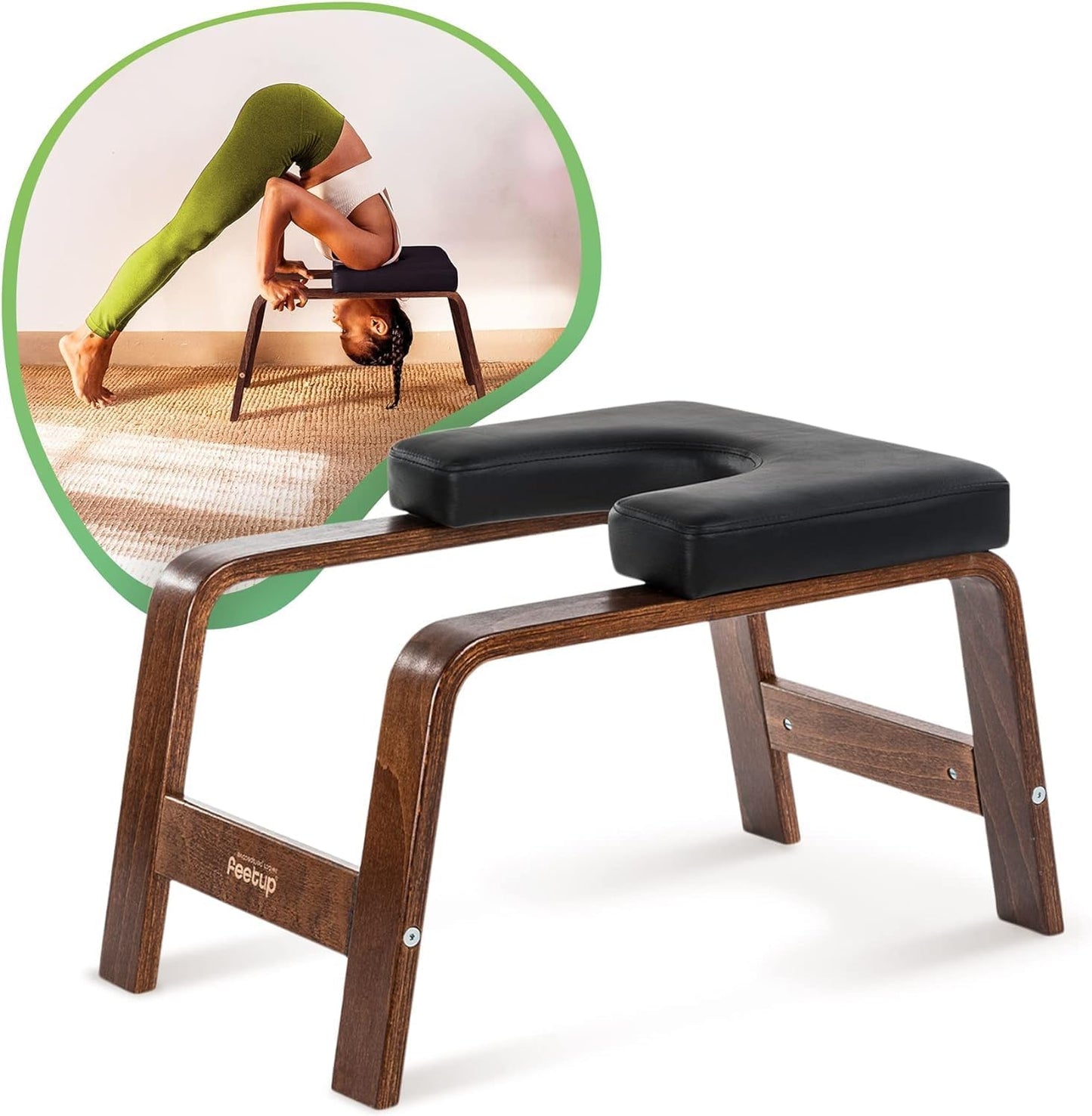 FeetUp - The Original Yoga Headstand Bench, Vegan Handstand Trainer Bench and Stand, Strength Training Inversion Equipment for Relaxation and Strength, Includes App & Starter Kit, #1 Worldwide