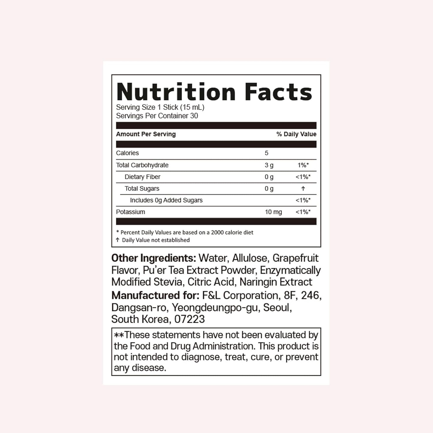 LIVELING] Apple Cider Vinegar Liquid Stick l Grapefruit Flavor, Natural Cleanse with Premium Nutritional Ingredients, pH Balance, Zero Sugar, Easy Cut & Easy Mix (30 Sticks)