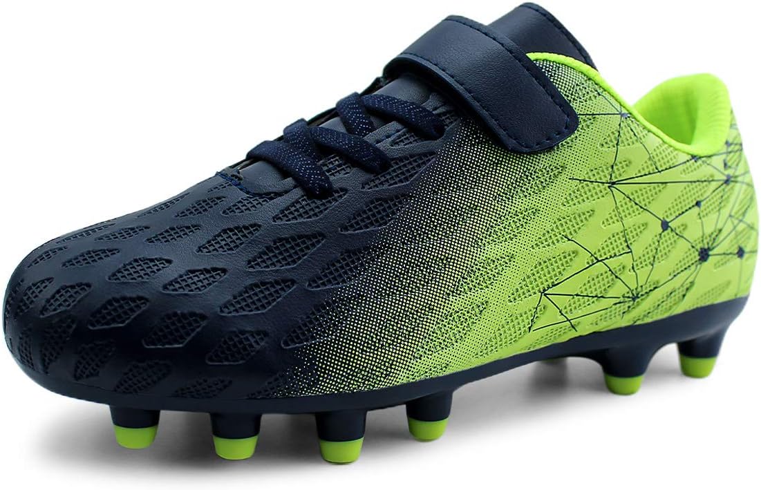 brooman Kids Firm Ground Soccer Cleats Boys Girls Athletic Outdoor Football Shoes