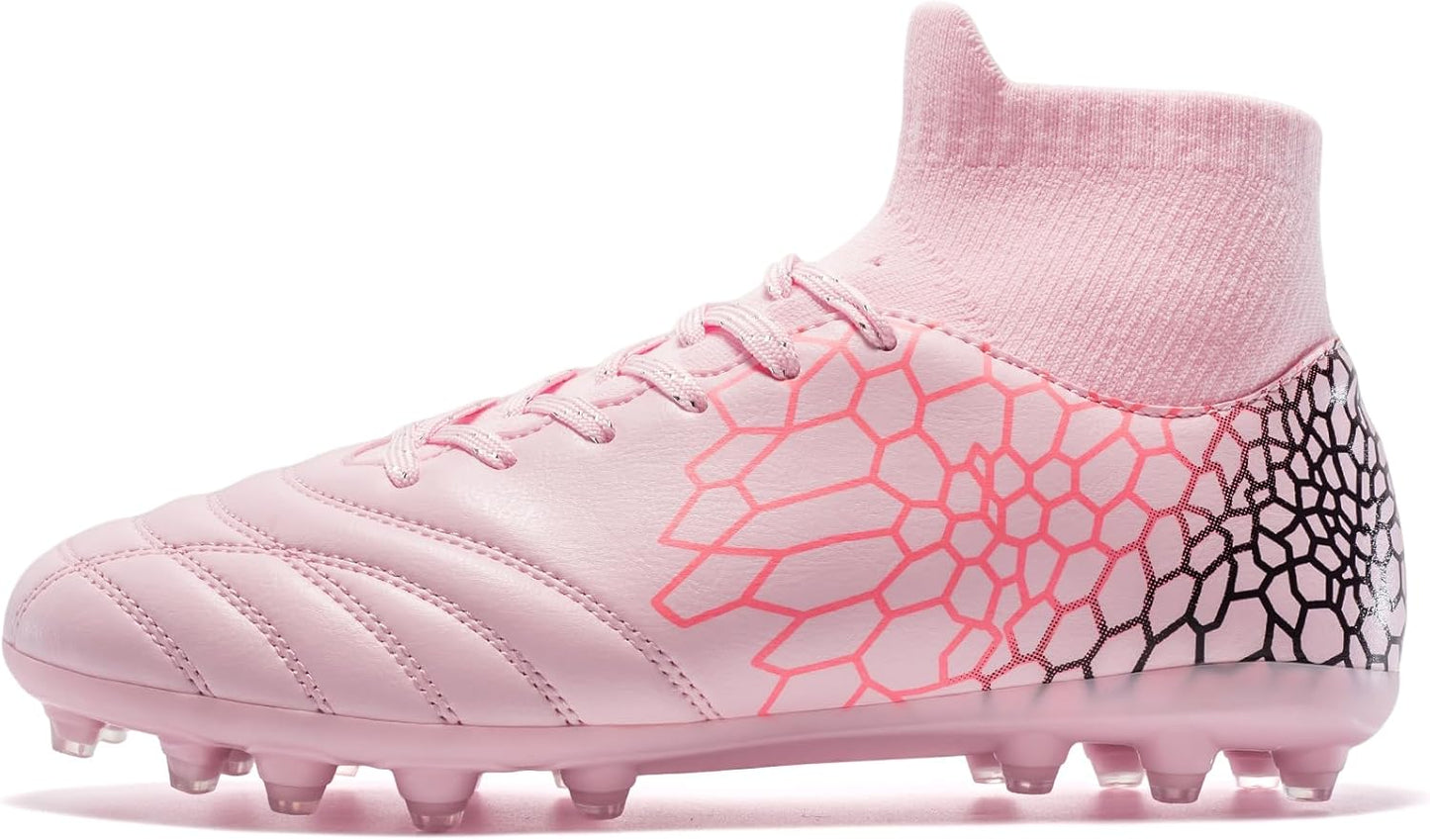 Boys Girls Soccer Cleats Youth Training Football Cleats High-top Soccer Shoes for Little/Big Kid