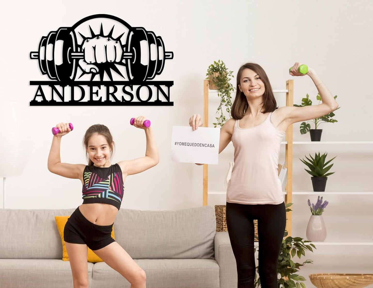 Personalized Last Name Sign for Home, Home Gym Sign, Fitness Name Signs, Custom Gym Metal Signs, Gift for Dad, Birthday Gift