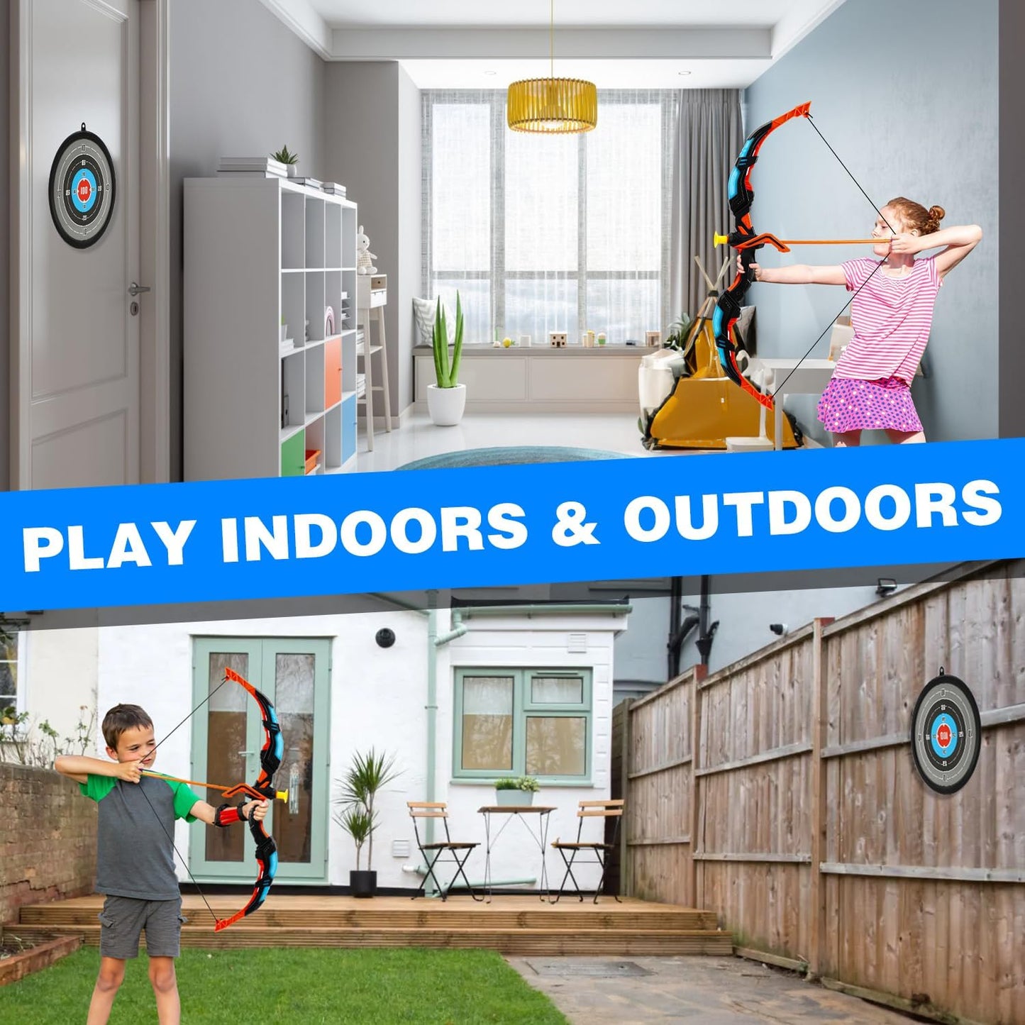 TOY Life Bow and Arrow Toys for Kids 4 6 8 12, Light Up Kids Bow and Arrow Set, Kids Archery Bows Set for Kids with Targets, Toy Gift for 5 Year Old Boys, Kids Toys Boys, Outdoor Toy Games for Kids