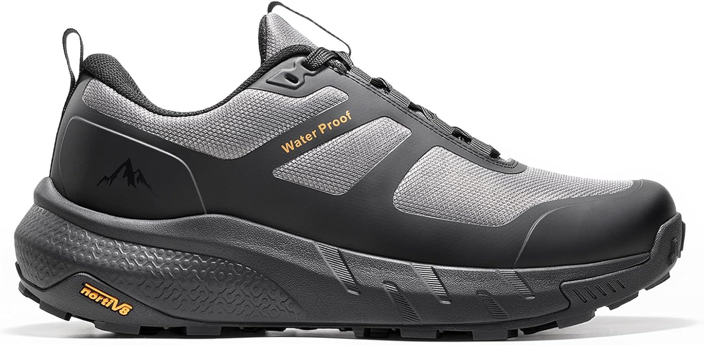 NORTIV 8 Men's Waterproof Hiking Shoes Lightweight Trekking Walking Fashion Sneakers with Arch Support for Camping Tennis Outdoor Training StreamRunner