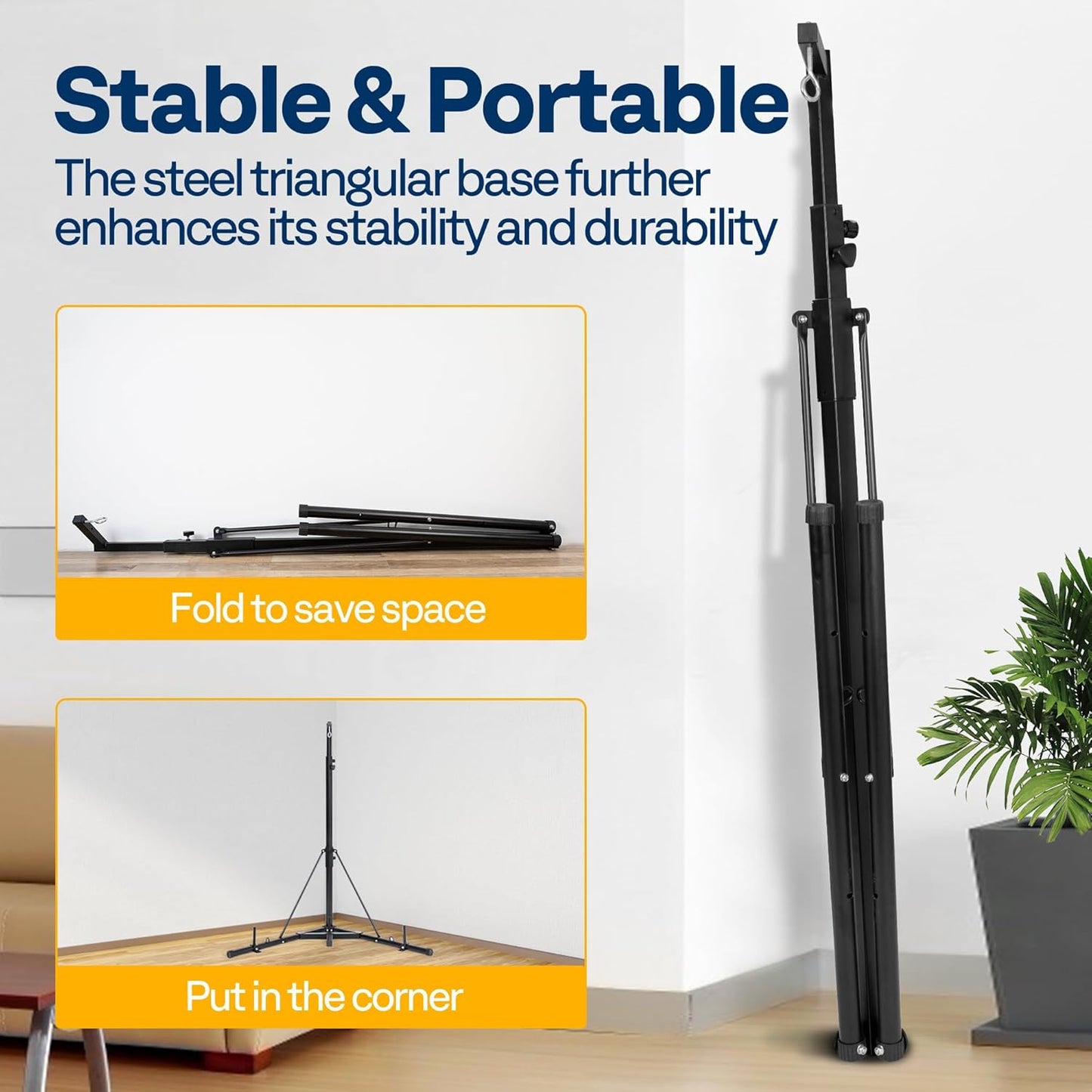 VIVOHOME Height Adjustable Foldable Heavy Duty Boxing Punching Bag Stand Steel Sandbag Rack Freestanding Up to 132 lbs for Home Fitness Stable