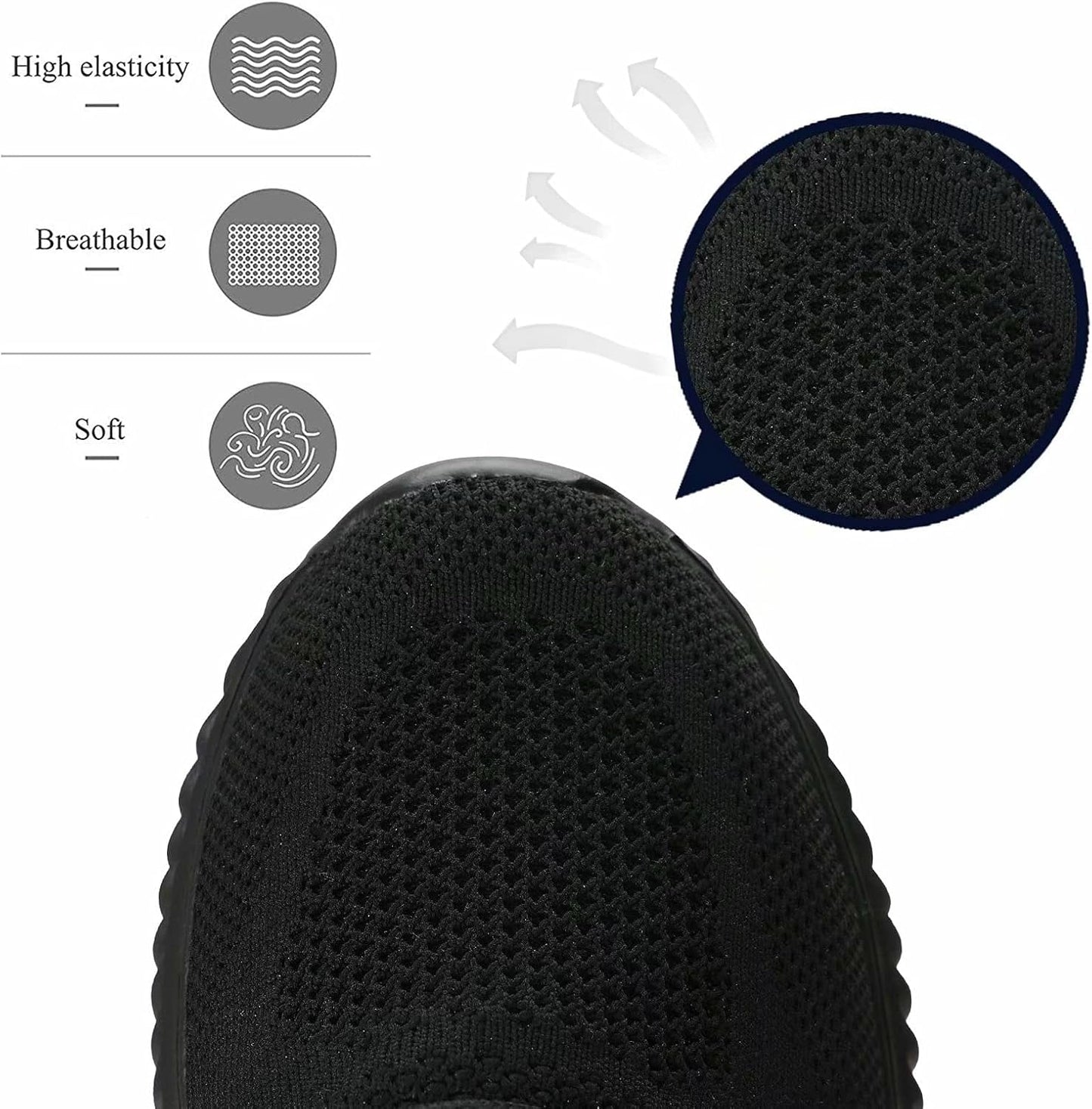 Mens Slip On Running Shoes Athletic Walking Trainers Lightweight Breathable Mesh Tennis Sneakers