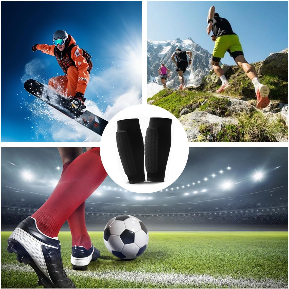 Shin Defender Shin Guards - 2 Pairs of Shin Defender Shin Guards Kids, Soccer Shindefender Sleeves for Youth Adult